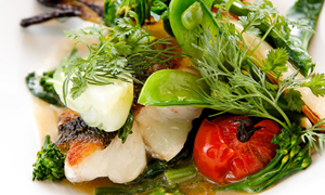 季節の鮮魚と有機野菜のマリアージュ
